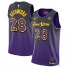 Men's Los Angeles Lakers #28 Rui Hachimura Purple 202425 City Edition Stitched Basketball Jersey