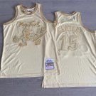 Men's Mitchell Ness Raptors #15 Vince Carter Classic Basketball Jersey Gold Cream AU