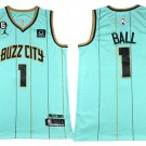 Men's Youth Charlotte Hornets #1 LaMelo Ball City Jersey Green Buzz City