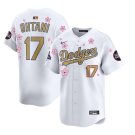Dodgers #17 Shohei Ohtani 2025 World Tour Tokyo Series Home Gold Collection Limited Jersey White