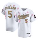 Dodgers #5 Freddie Freeman World Tour Tokyo Series Home Gold Collection Limited Jersey White