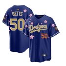 Dodgers #50 Mookie Betts 2025 World Tour Tokyo Series Home Gold Collection Limited Jersey Blue