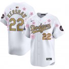 Dodgers #22 Clayton Kershaw MLB World Tour Tokyo Series Home Gold Collection Limited Jersey White