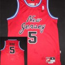 Men's New Jersey Nets #5 Jason Kidd Red Throwback Swingman Jersey