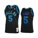Mens Dallas Mavericks #5 Jason Kidd Mitchell & Ness Black Hardwood Classics Jersey