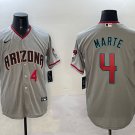 Diamondbacks #4 Ketel Marte cool Base Jersey Gray