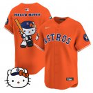 Men's Houston Astros Orange Hello Kitty Stitched Baseball Jersey