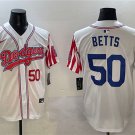 Men's Los Angeles Dodgers #50 Mookie Betts White Limited Stitched Player Jersey