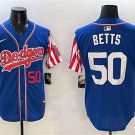 Men's Los Angeles Dodgers #50 Mookie Betts Royal Limited Stitched Player Jersey