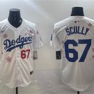 Men's Los Angeles Dodgers #67 Vin Scully White 2025 Tokyo Series Limited Stitched Player Jersey