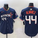 Men's HOU #44 Yordan Alvarez Navy 2025 City Connect With Texas Patch Jersey