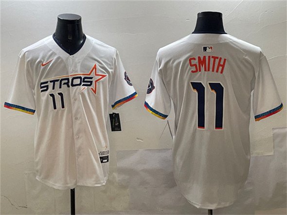 Men's HOU #11 Cam Smith White 2025 City Connect Limited Stitched Player Jersey