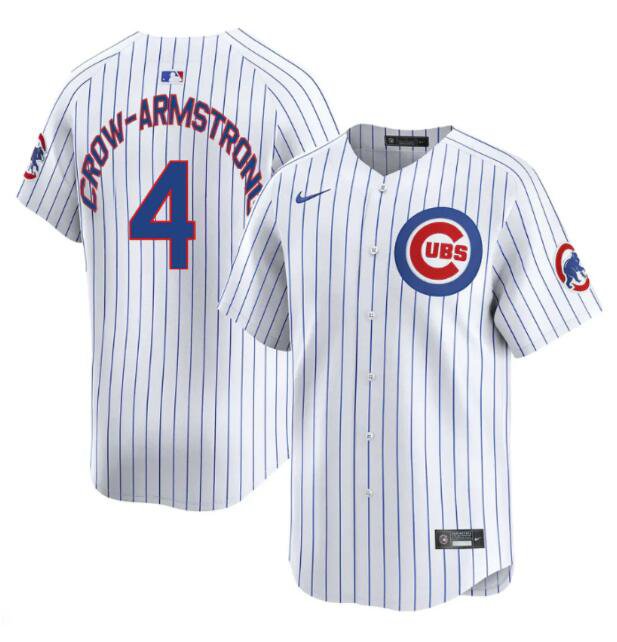 Men's CHC #4 Pete Crow-Armstrong White Home Limited Stitched Player Jersey