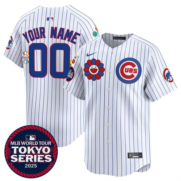 Chicago Cubs Active Player Custom White 2025 Tokyo Series Limited Stitched Baseball Jersey