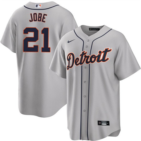 Men's DET #21 Jackson Jobe Gray Cool Base Stitched Player Jersey