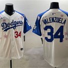 Men's Los Angeles Dodgers #34 Fernando Valenzuela White/Royal 2025 Tokyo Series Jersey