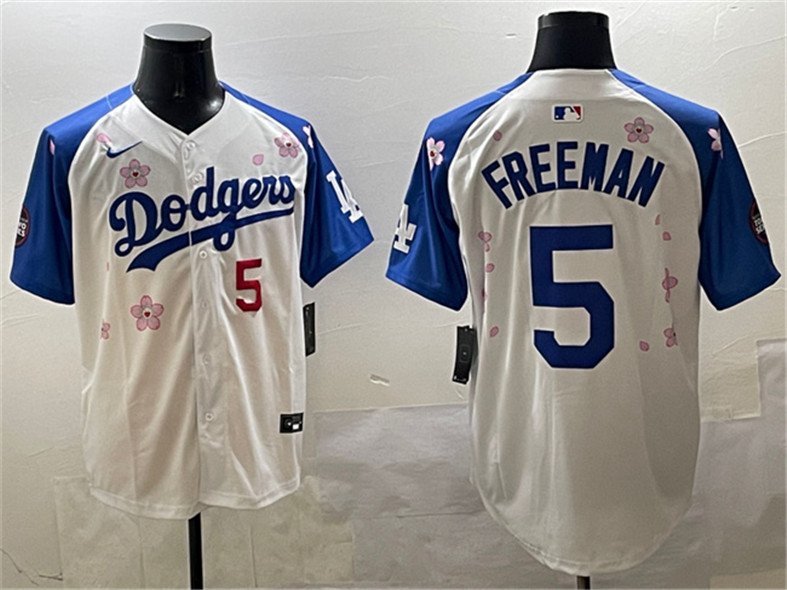 Men's LAD #5 Freddie Freeman White/Royal 2025 Tokyo Series Limited Jersey