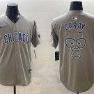 Men's Chicago Cubs Gray Harry Caray 'Holy Cow' Patch Limited Stitched Baseball Jersey