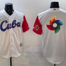 Men's Cuba Player White World Player Big Logo Classic Stitched Jersey
