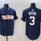 Men's New York Yankees #3 Babe Ruth Navy Bronx Graffiti Vapor Limited Stitched Player Jersey