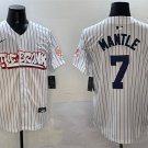Men's New York Yankees #7 Mickey Mantle White Bronx Graffiti Vapor Limited Stitched Jersey