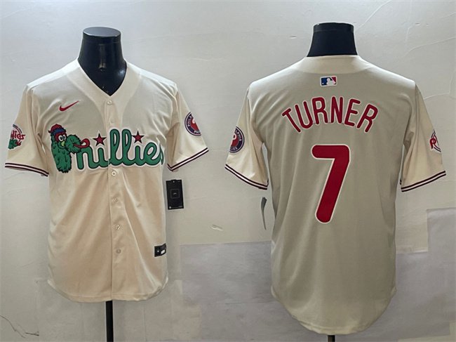 Men's PHI #7 Trea Turner Cream Phanatic Limited Stitched Jersey