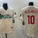 Men's PHI #10 J.T. Realmuto Cream Phanatic Limited Stitched Jersey