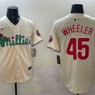 Men's PHI #45 Zack Wheeler Cream Phanatic Limited Stitched Jersey