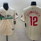 Men's PHI #12 Kyle Schwarber Cream Phanatic Limited Stitched Jersey