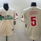 Men's PHI #5 Bryson Stott Cream Phanatic Limited Stitched Jersey