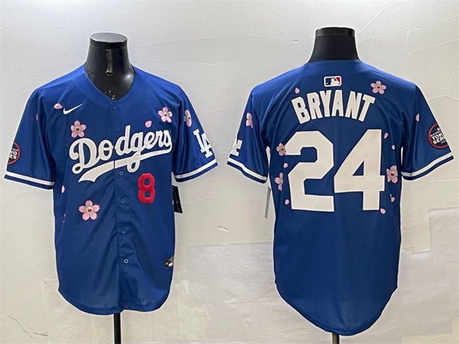 Men's LAD Front #8 Back #24 Kobe Bryant Royal 2025 Tokyo Series Limited Jersey