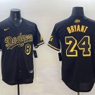 Men's LAD Front #8 Back #24 Kobe Bryant Black/Gold Stitched Jersey