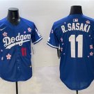 Men's LAD #11 Roki Sasaki Royal 2025 Tokyo Series Limited Stitched Player Jersey