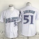 Men's ARI #51 Randy Johnson White Throwback Cool Base Stitched Jersey