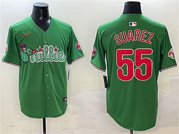 Men's PHI #55 Ranger Su&Atilde;&iexcl;rez Green Phanatic Limited Stitched Jersey