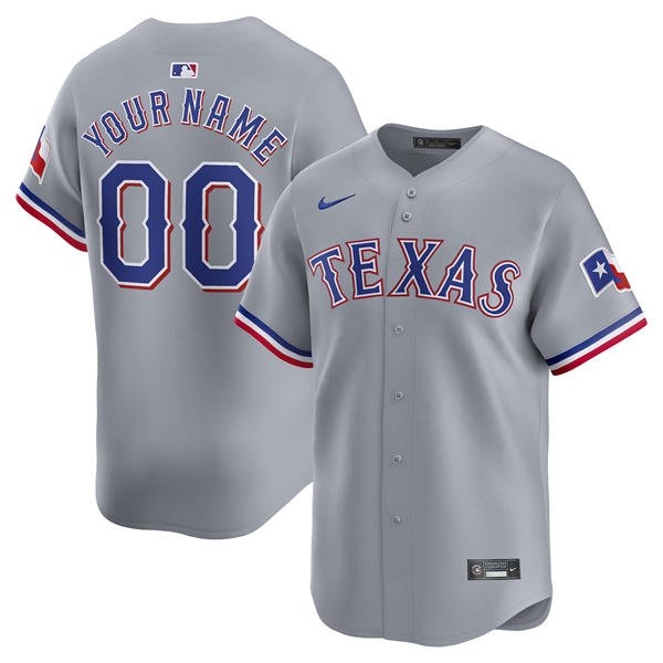 Any Size Texas Rangers Custom Baseball Jersey Gray