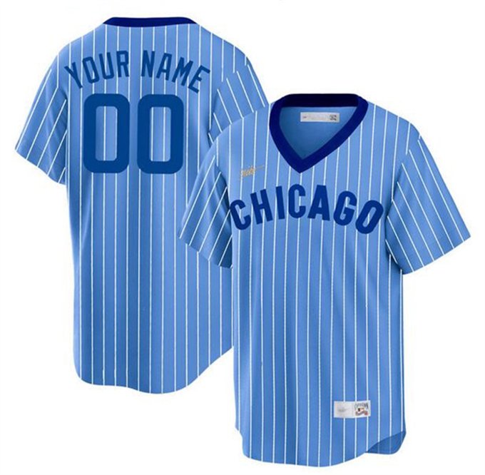 Men's Chicago Cubs Active Player Custom Blue Cooperstown Stitched Jersey