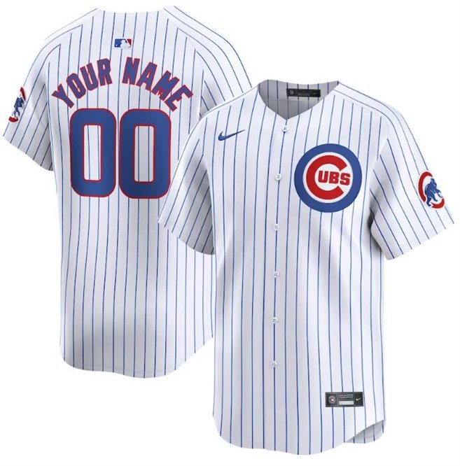 Any Size Chicago Cubs Active Player Custom White 2024 Home Limited Stitched Baseball Jersey
