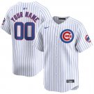 Any Size Chicago Cubs Active Player Custom White 2024 Home Limited Stitched Baseball Jersey