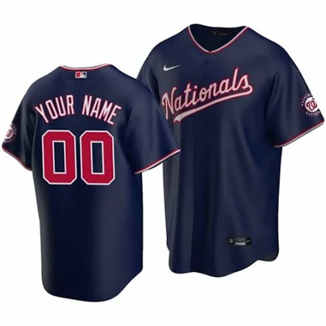 Any Size Washington Nationals Custom Baseball Jersey Navy
