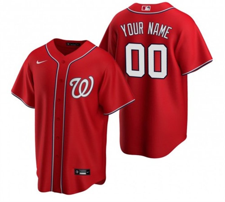 Any Size Washington Nationals Custom Baseball Jersey Red