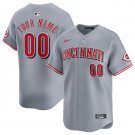 Any Size Cincinnati Reds Custom 2024 Away Cool Baseball Jersey Gray