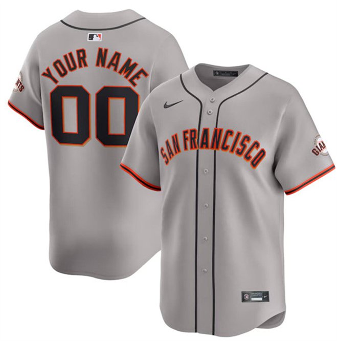 Any Size San Francisco Giants Custom Name 2024 Away Baseball Jersey Gray