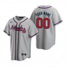 Any Size Atlants Braves Custom Baseball Jersey Grey