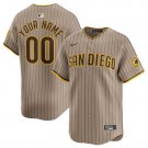Any Size San Diego Padres Custom Name & Number Baseball Jersey Tan Brown