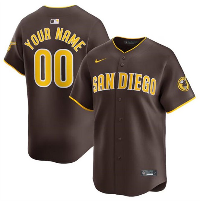 Any Size San Diego Padres Custom Name 2024 Away Baseball Jersey Brown