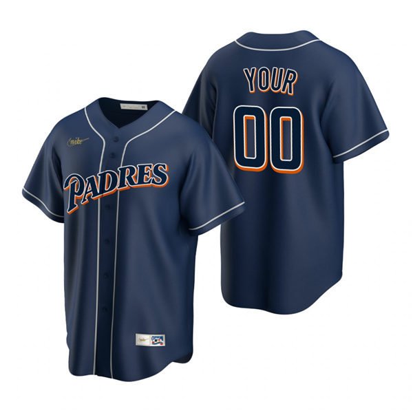 Any Size San Diego Padres Custom Navy Cooperstown Collection Jersey