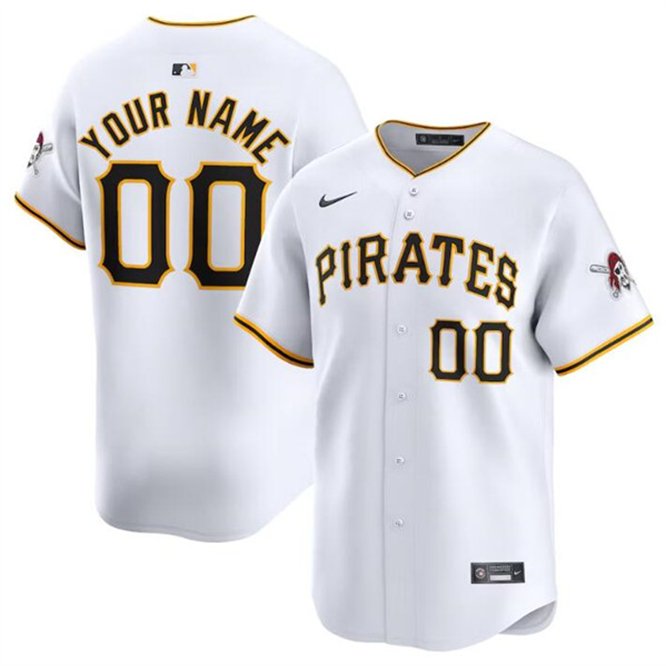 Any Size Pittsburgh Pirates Custom Name 2024 Home Cool Baseball Jersey White