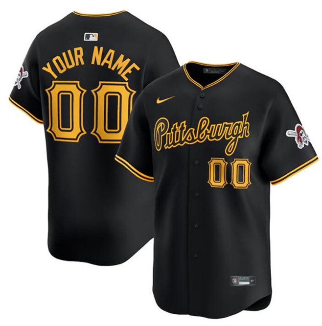 Any Size Pittsburgh Pirates Custom Name 2024 Active Cool Baseball Jersey Black