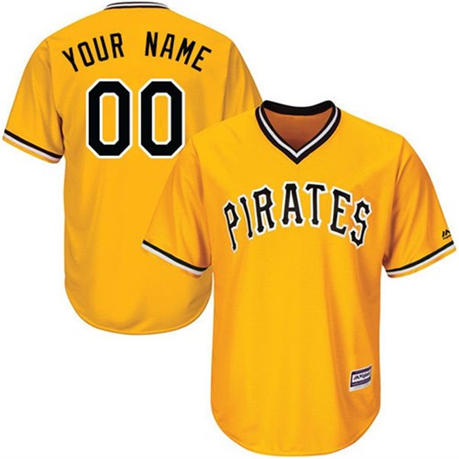 Any Size Pittsburgh Pirates Custom Baseball Jersey Yellow